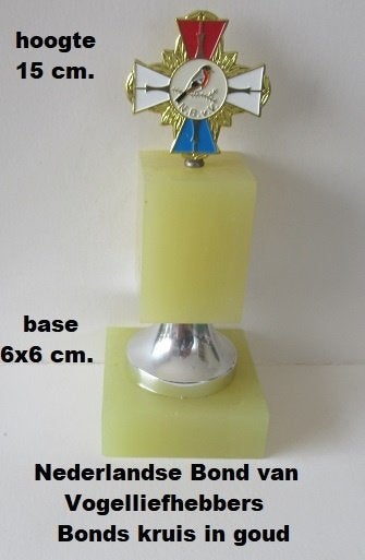 Nederlandse Bond van Vogelliefhebbers, bondskruis groot goud, Ophalen of Verzenden, Zo goed als nieuw, Vogel, Overige typen