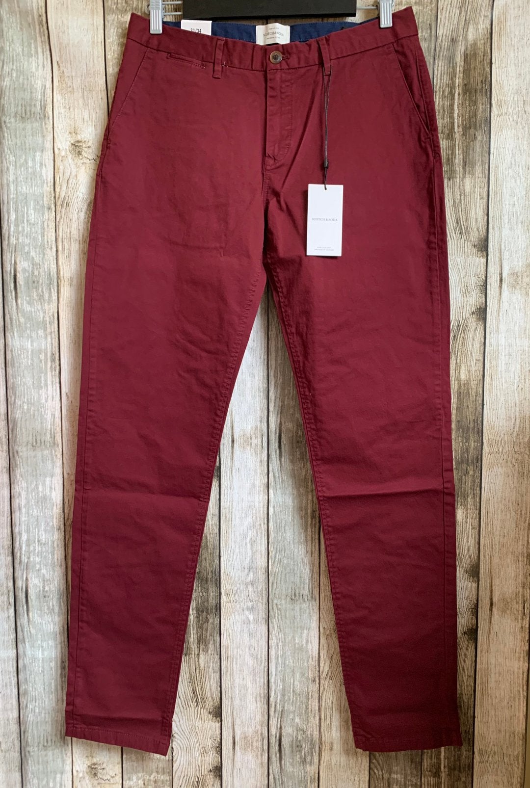 Scotch&Soda Stuart bordeaux rode chino broek (Maat W31/L34), Nieuw, Verzenden, Maat 48/50 (M), Scotch & Soda