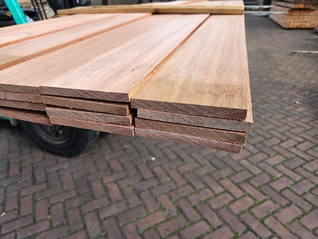 27 Meranti planken 11x120 mm  / 3.80 m lang– nr: HP36, Tuin en Terras, Ophalen, Planken, Nieuw, Hardhout