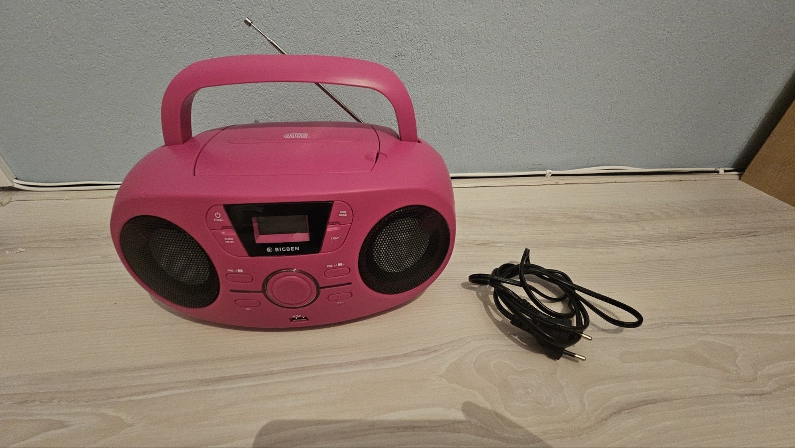 Bigben Kinderradio CD Speler met USB - Roze, Ophalen, Zo goed als nieuw, Radio, Met cd-speler