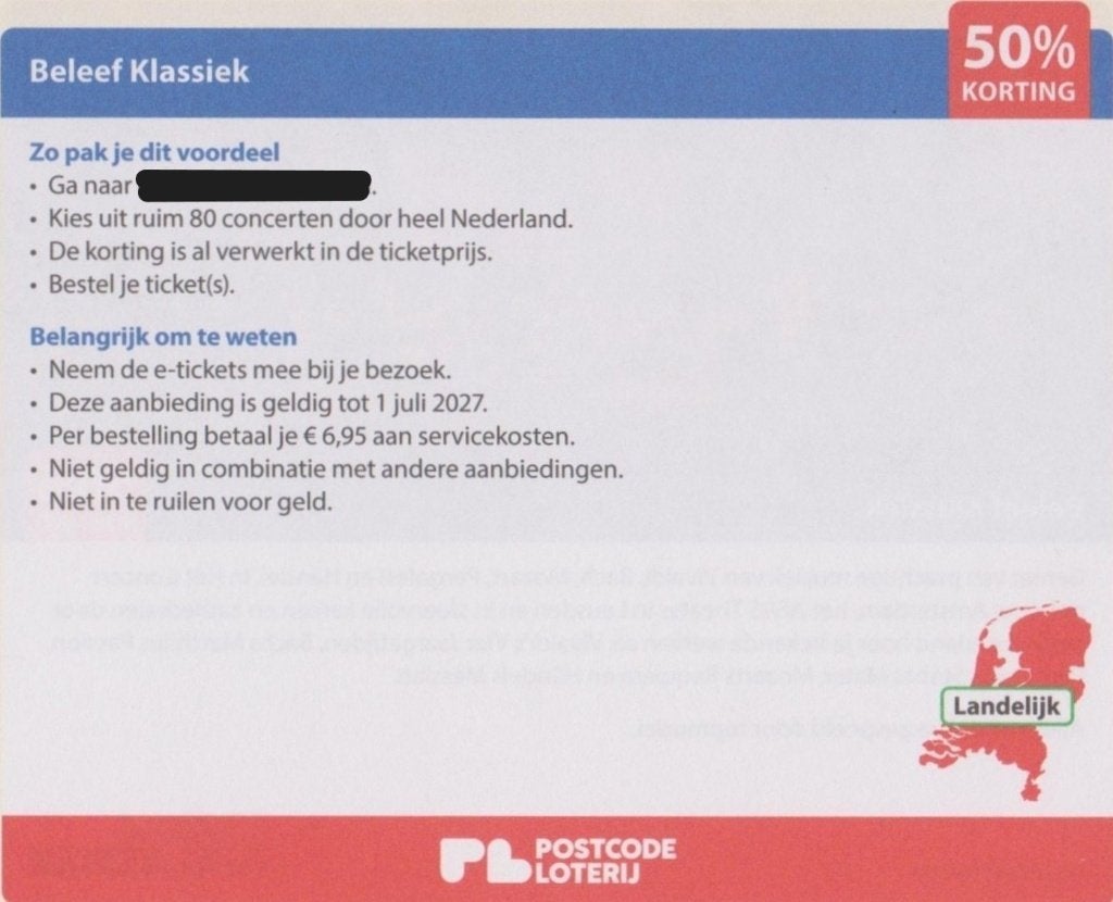 Beleef Klassiek (door heel Nederland). 50% korting., Tickets en Kaartjes, Drie personen of meer, September
