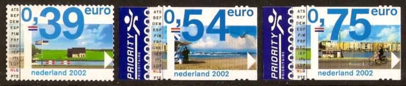 Nederland NVPH nr 2062/4 postfris Eurozegels 2002, Postzegels en Munten, Postzegels | Nederland, Ophalen of Verzenden, Na 1940