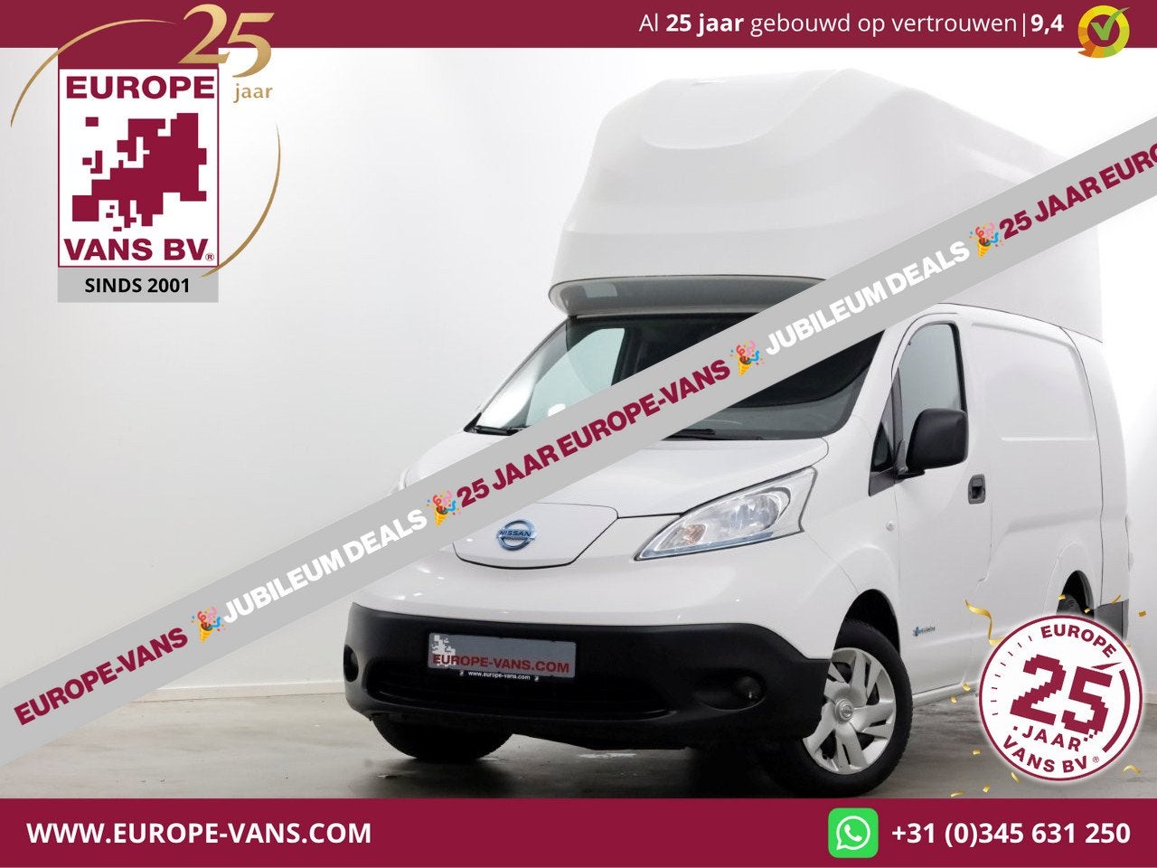 Nissan E-NV200 L2H2 Optima 40 kWh 100% Elektrisch Snellader, Auto's, Bestelauto's, Gebruikt, Stoelverwarming, Wit, 405 min