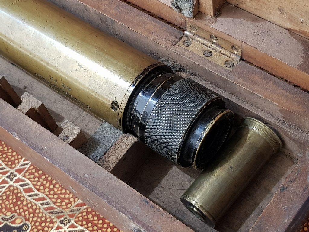 Antieke militaria tank periscoop uit Engeland in een kist., Ophalen of Verzenden