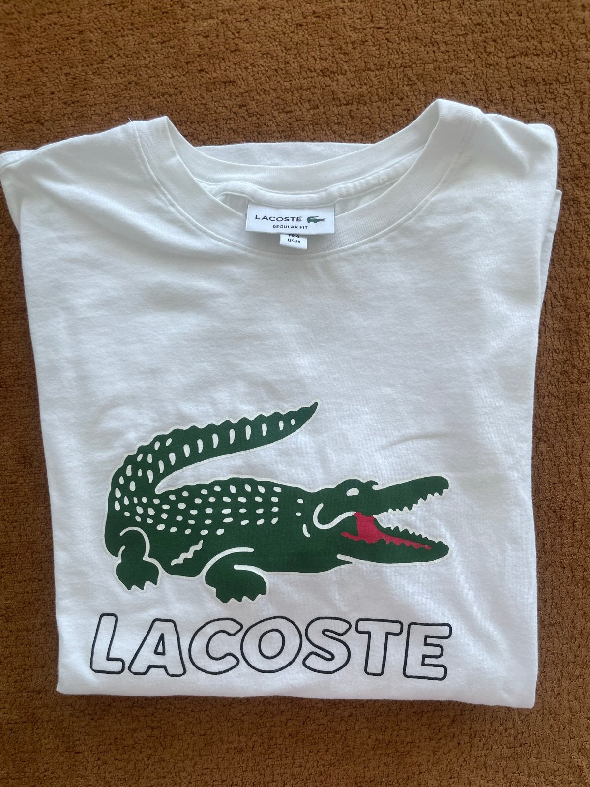 Lacoste T-shirt met Krokodil Logo - Wit, Ophalen of Verzenden, Zo goed als nieuw, Maat 48/50 (M), Wit