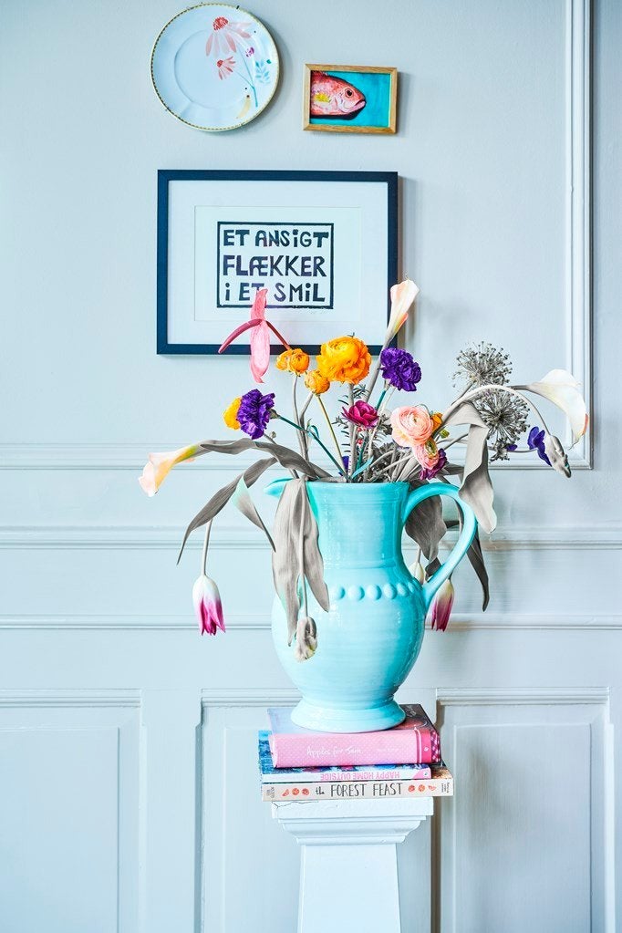 Rice vaas / kan XL ijsblauw 🩵, Ophalen, Geschikt voor droogbloemen, Blauw, Nieuw