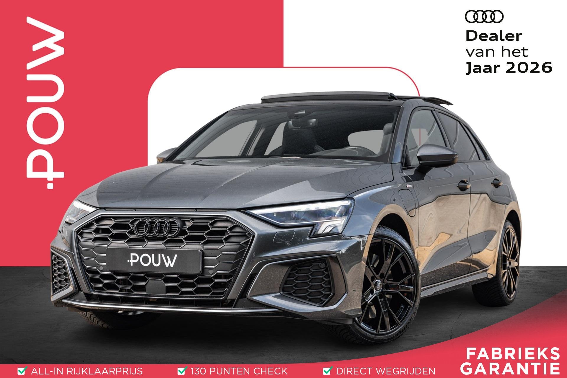 Audi A3 Sportback 45 TFSIe 245pk PHEV S Edition Competition, Gebruikt, 4 cilinders, Leder en Stof, 13 kWh