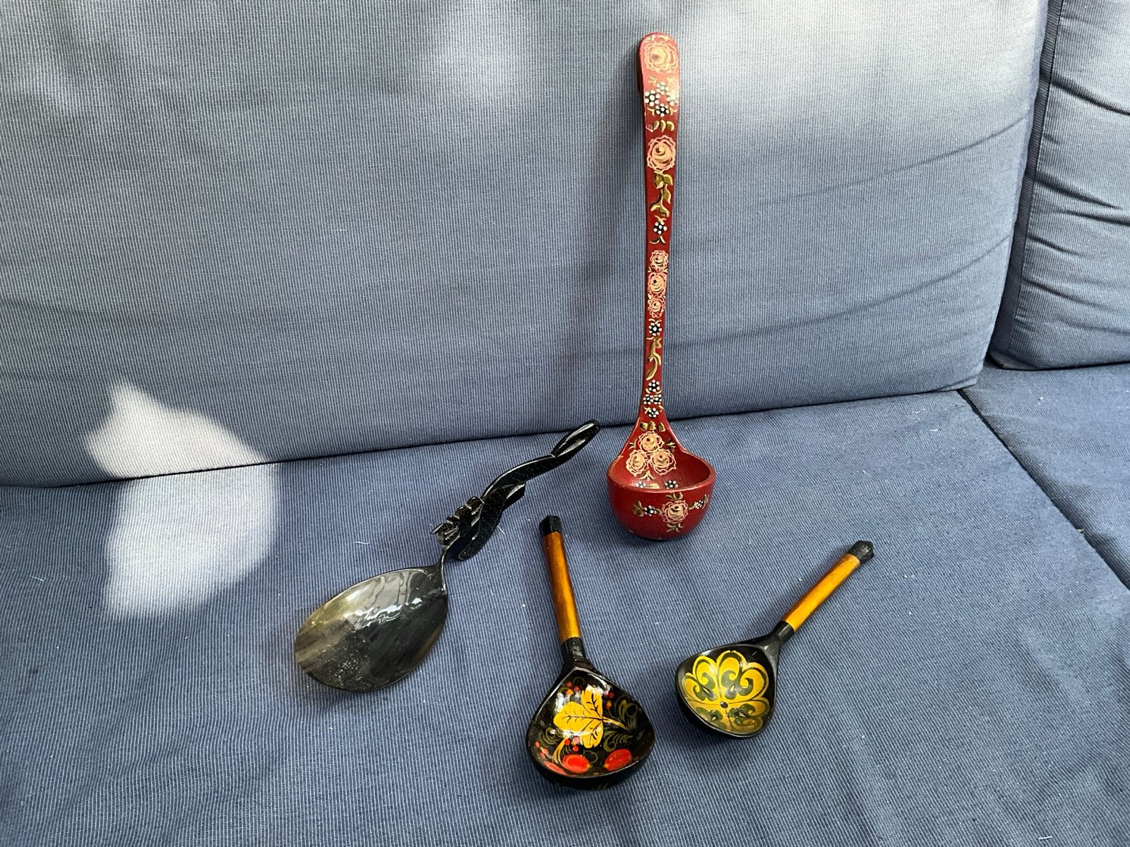 Set van 4 decoratieve lepels, handgeschilderd, Ophalen of Verzenden