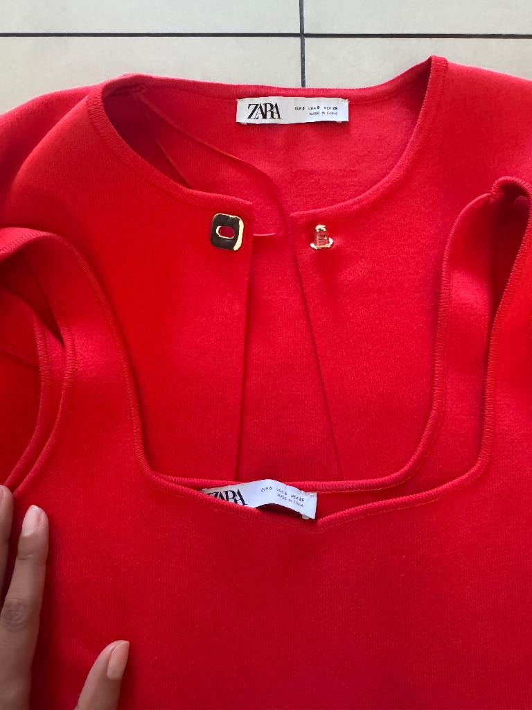 Zara top + vest (wordt verkocht als set), Zara, Ophalen of Verzenden, Zo goed als nieuw, Korte mouw