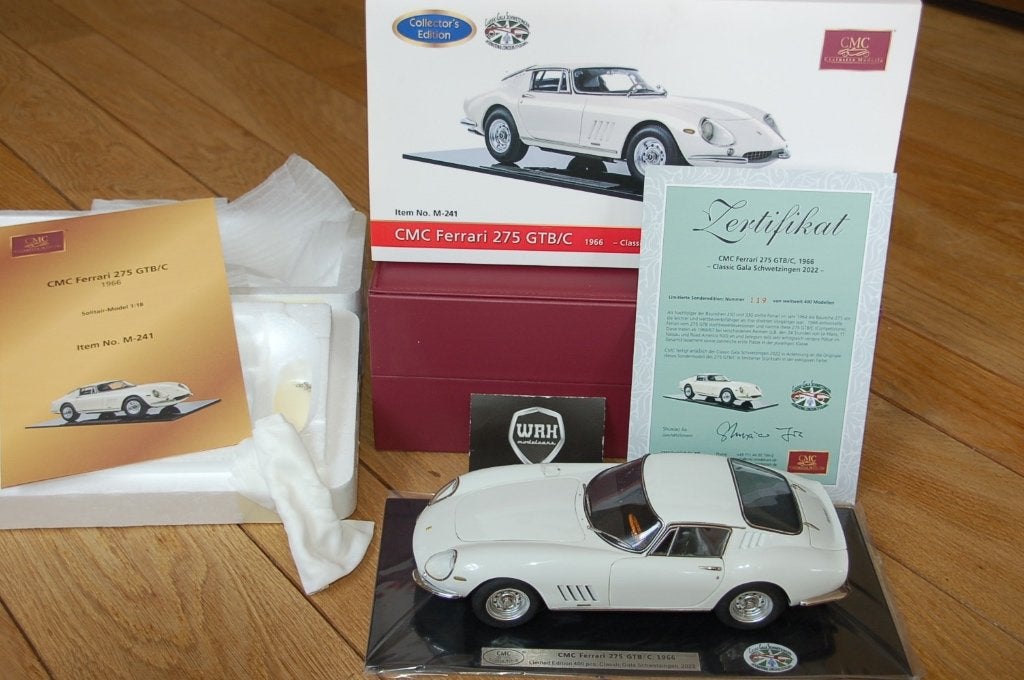 1:18 FERRARI 275 GTB GALA SCHWETZINGEN white CMC M-241 WRH, Hobby en Vrije tijd, Modelauto's | 1:18, Verzenden, Zo goed als nieuw
