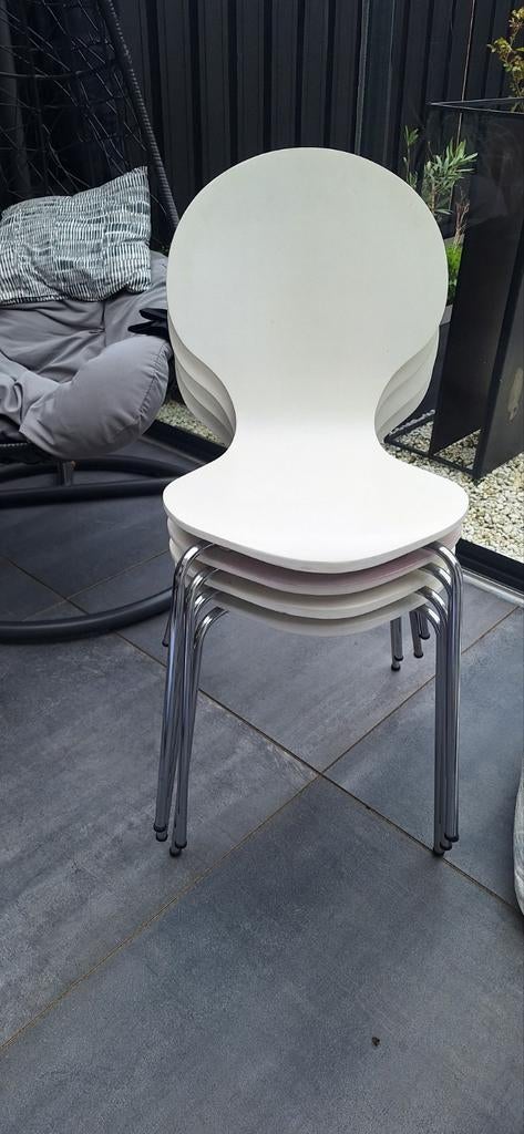 Tafel en 4 stoelen., Ophalen of Verzenden, Gebruikt, Rechthoekig, 50 tot 100 cm