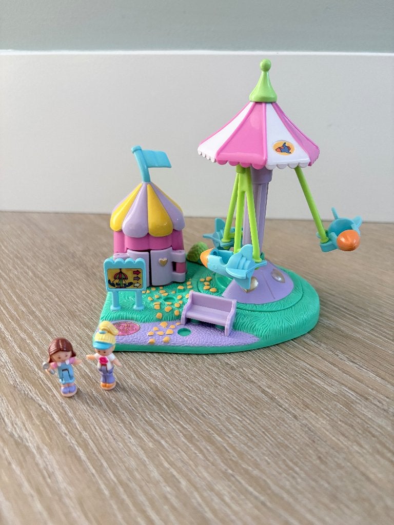 Vintage Polly Pocket Fun Fair Rocket Ride 1996 Bluebird, Ophalen of Verzenden, Zo goed als nieuw