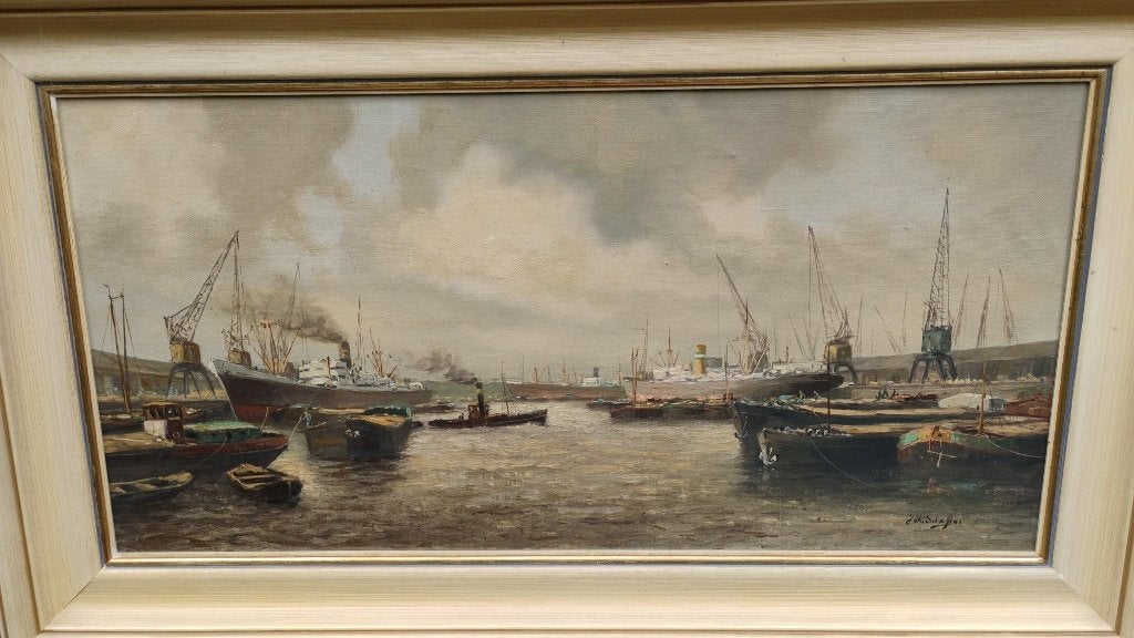 Olieverfschilderij van Jan Schaeffer, Antiek en Kunst, Maritiem / water, Doek, Ophalen of Verzenden, Klassiek