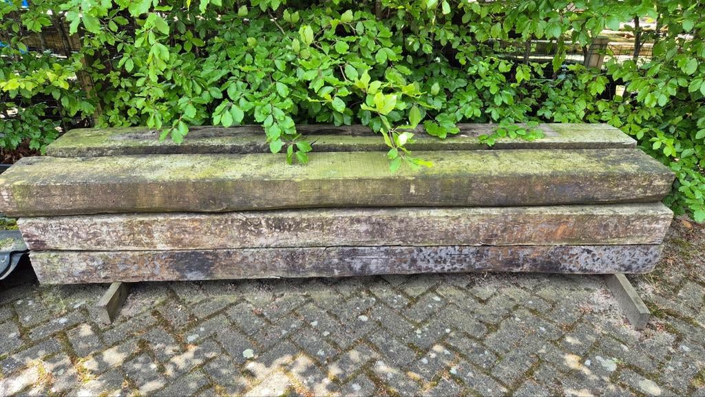 Eiken bielzen spoorbielzen A kwaliteit, Ophalen, 25 cm of meer, Biels, 50 cm of meer
