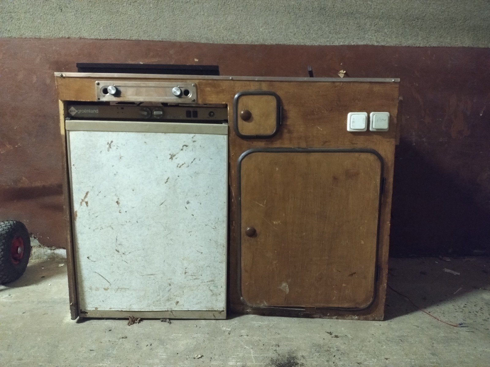 Camperkeuken met 3 weg koelkast, Caravans en Kamperen, Caravan accessoires, Ophalen, Gebruikt