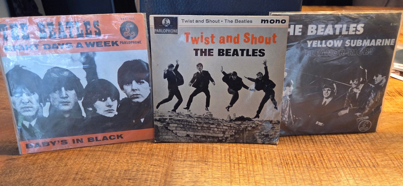The Beatles Vinyl Singles Collectie - 3 Stuks, Fotohoes, Ophalen of Verzenden, Gebruikt, Pop