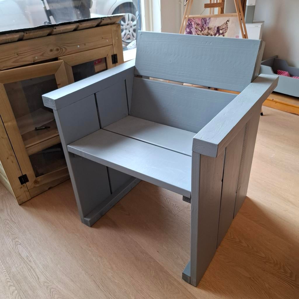 Steigerhouten stoel 60 cm zithoogte, Tuin en Terras, Ophalen, Gebruikt