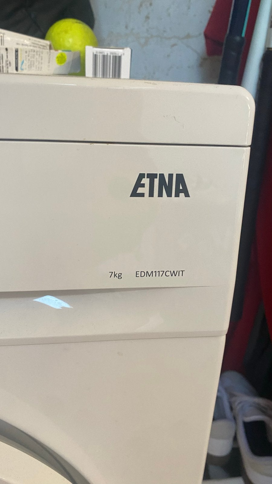 Etna EDM117CWIT Wasdroger 7kg - Goede staat, Witgoed en Apparatuur, Wasdrogers, Ophalen, 6 tot 8 kg, Gebruikt, Voorlader
