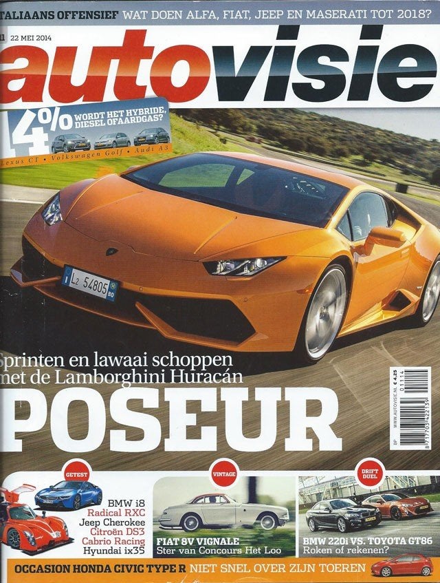 Autovisie 11 2014 : Honda Civic Type R - BMW i8 - 220i - DS3, Ophalen of Verzenden, Gelezen, Algemeen