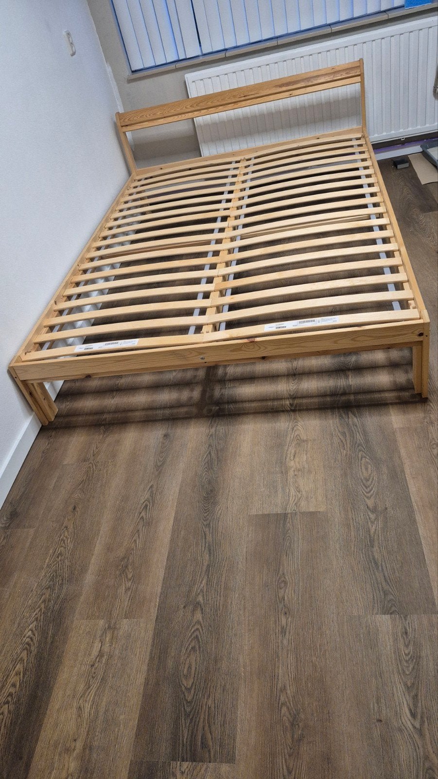 Grenen bed ikea met lattenbodem 140x200, Ophalen, Gebruikt, Bruin, Tweepersoons