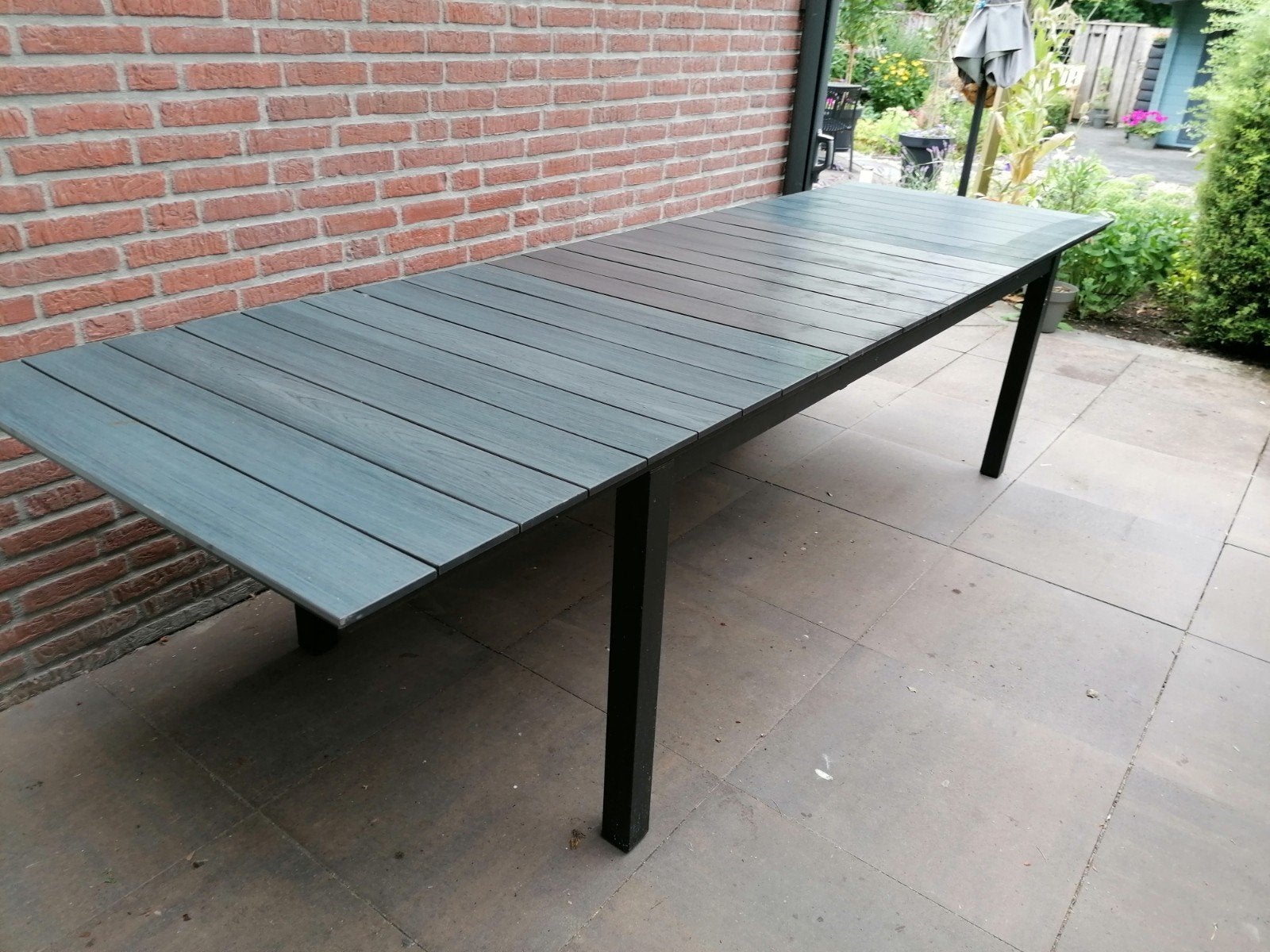 Grote uitschuifbare tuintafel 2.14-3.15m Jutlandia, Ophalen, Gebruikt, Rechthoekig, Aluminium