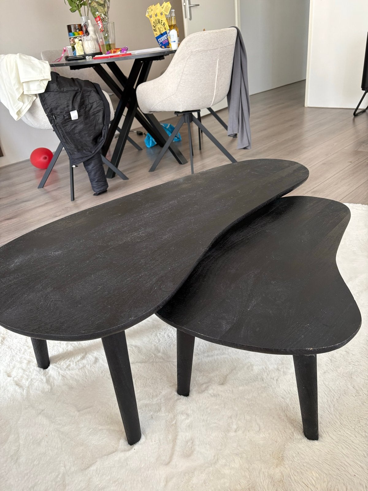 Set zwarte salontafels Eleonora - Zo goed als nieuw, Ophalen, 50 tot 100 cm, Zo goed als nieuw, Overige vormen