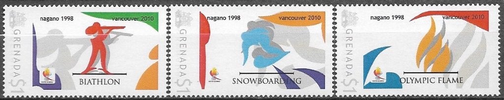 GRENADA serie Olympische Winterspelen te Nagano 1998 - 2010, Postzegels en Munten, Verzenden, Sport
