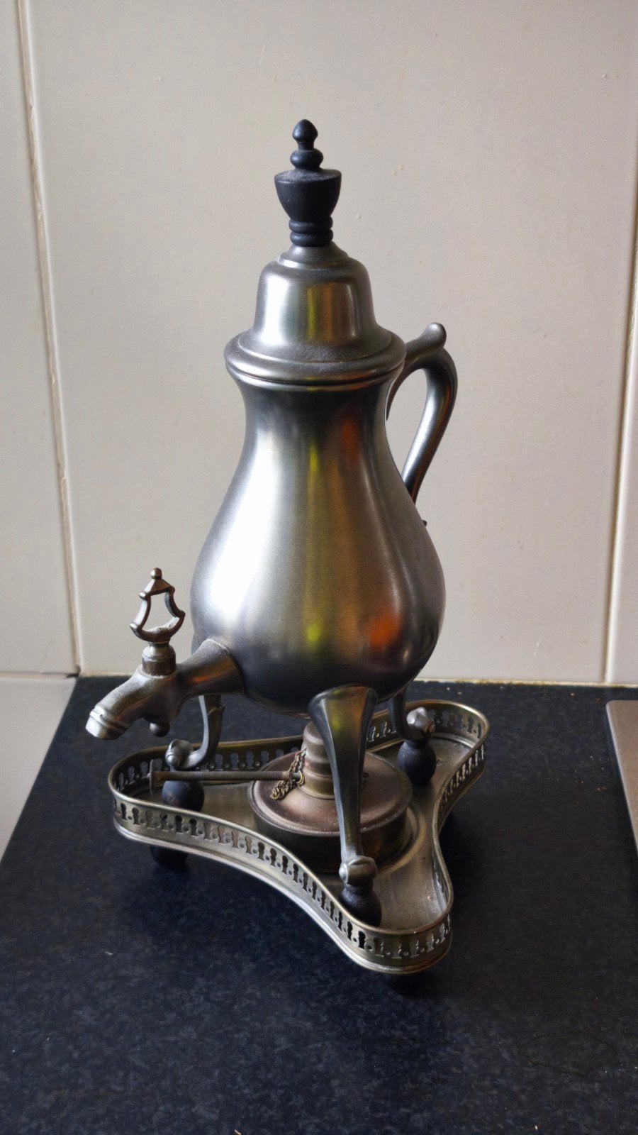Antieke Tiel Holland Etain Pur Tinnen Koffie/Thee Ketel, Ophalen of Verzenden