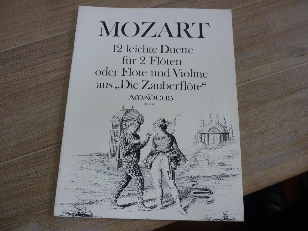 Mozart 12 Leichte duette fur 2 floten oder flote und violine, Gebruikt, Viool of Altviool, Klassiek, Ophalen of Verzenden