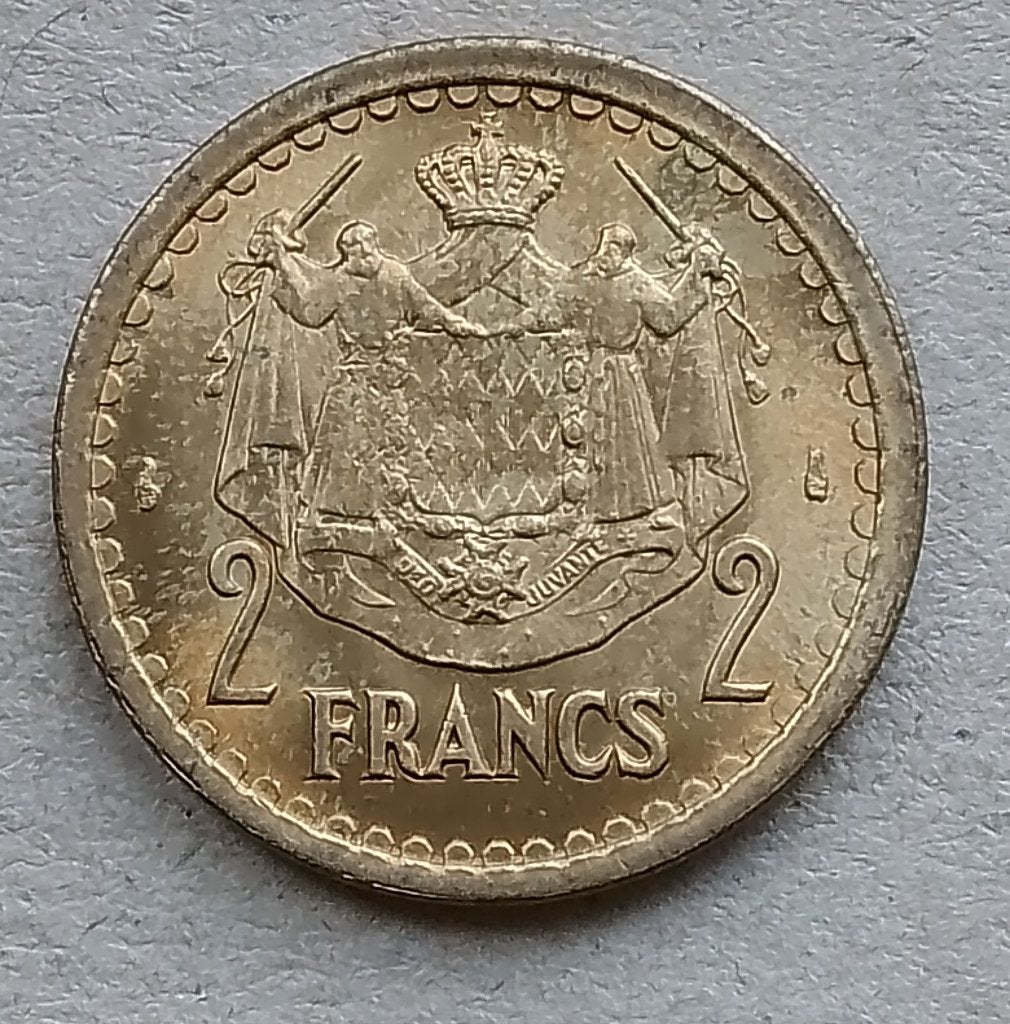 Monaco, 2 franc ND (1945), Ophalen of Verzenden, Overige landen, Losse munt