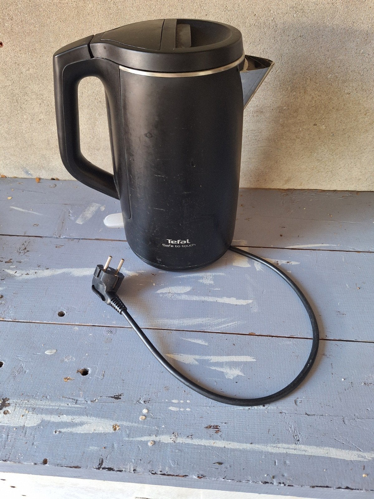 Tefal Safe to Touch Waterkoker - Zwart, Witgoed en Apparatuur, 1 tot 2 liter, Ophalen, Gebruikt, Rvs