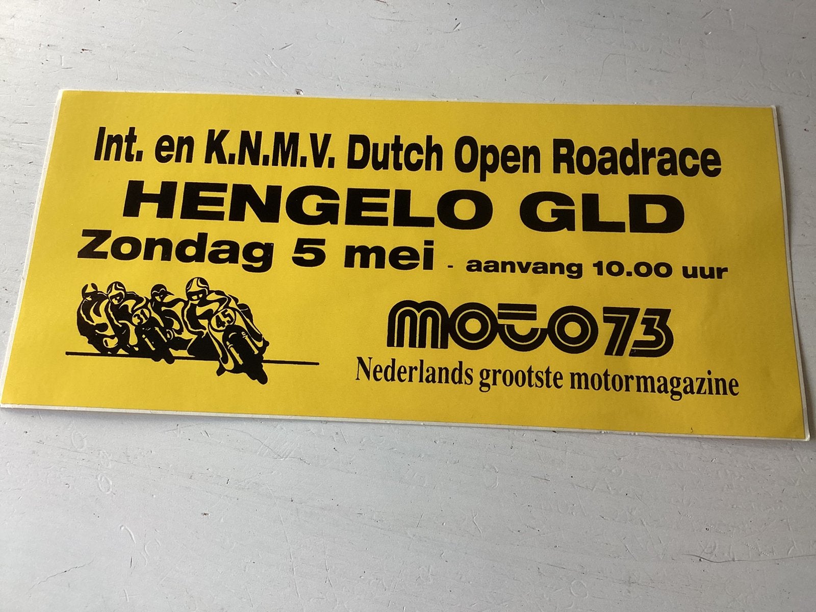 Sticker Dutch Open Roadrace Hengelo (Moto73), Verzenden, Zo goed als nieuw, Sport