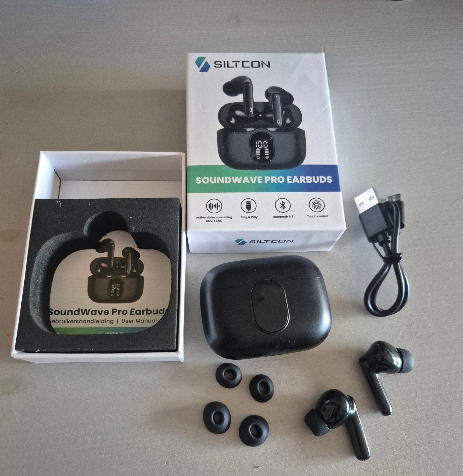 Siltcon Soundwave Pro Earbuds - Draadloze In-ear oortjes, Audio, Tv en Foto, Koptelefoons, In-ear, Ophalen of Verzenden, Zo goed als nieuw