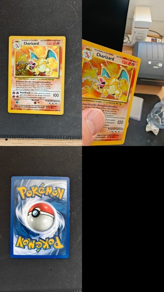 charizard base set holo nederlands EXC, Hobby en Vrije tijd, Verzamelkaartspellen | Pokémon, Ophalen of Verzenden, Zo goed als nieuw