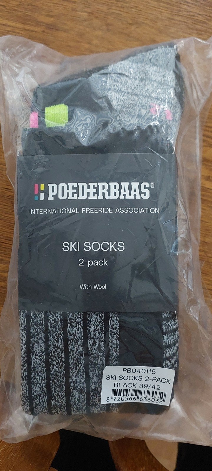 Poederbaas Ski Sokken 2-pack met Wol - Maat 39/42, Verzenden, Nieuw, Overige typen