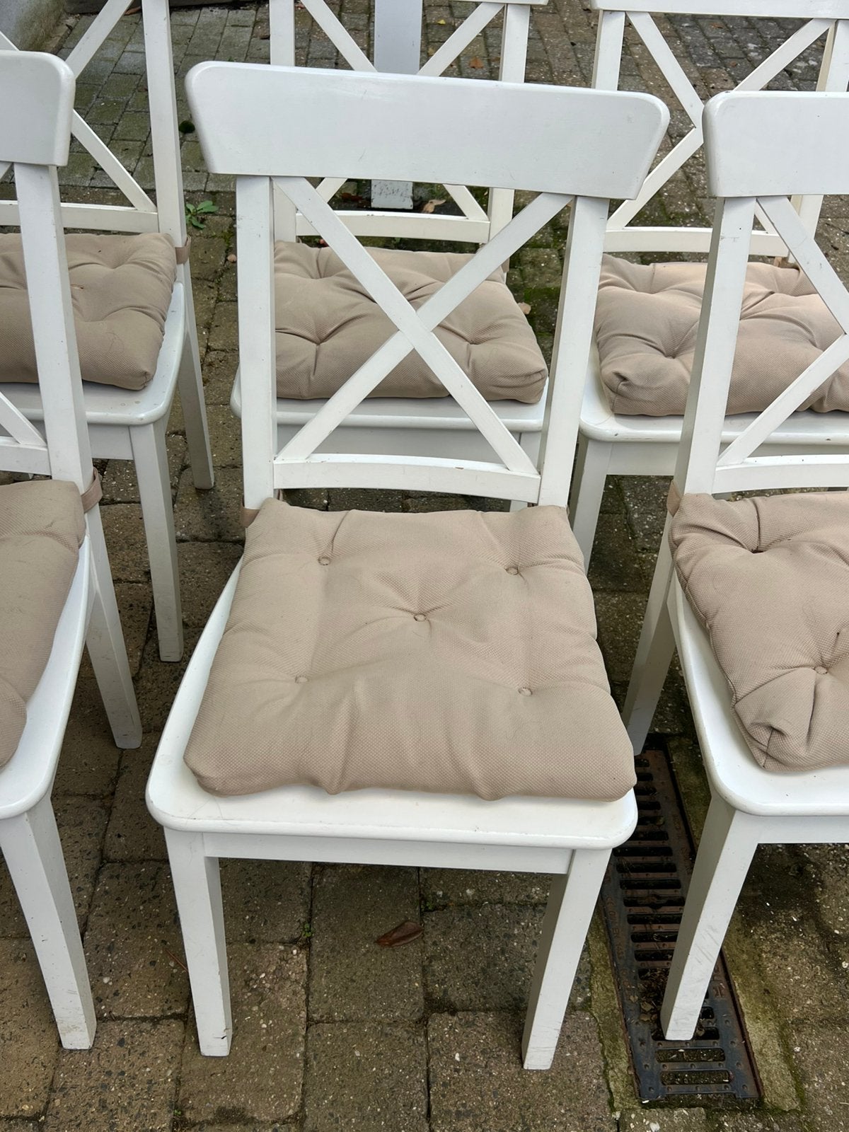 Eetkamerstoelen met kussentje, Ophalen, Gebruikt, Hout