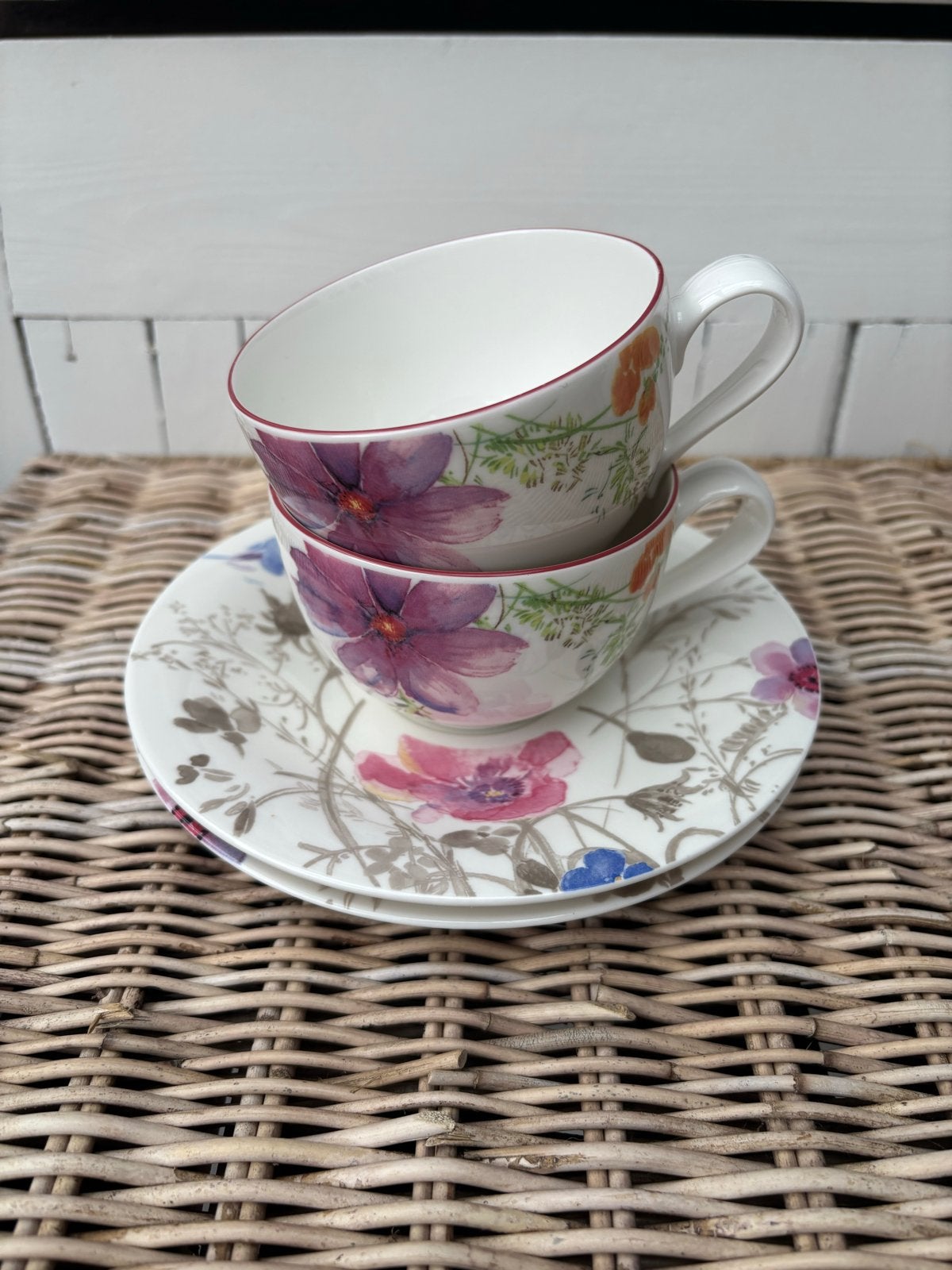 Villeroy & Boch Mariefleur Basic Kop en Schotel (2 sets), Ophalen of Verzenden, Zo goed als nieuw, Overige stijlen, Kop(pen) en/of Schotel(s)