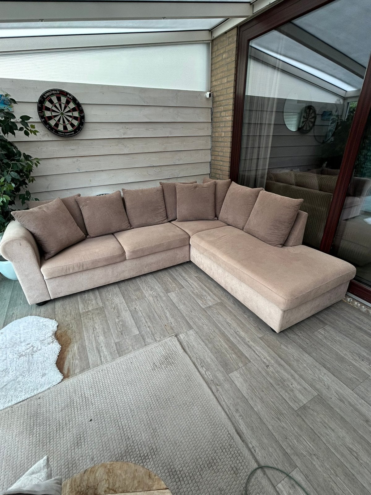 Hoekbank 2,60 bij 2,20, Ophalen, 250 tot 300 cm, Gebruikt, Hoekbank