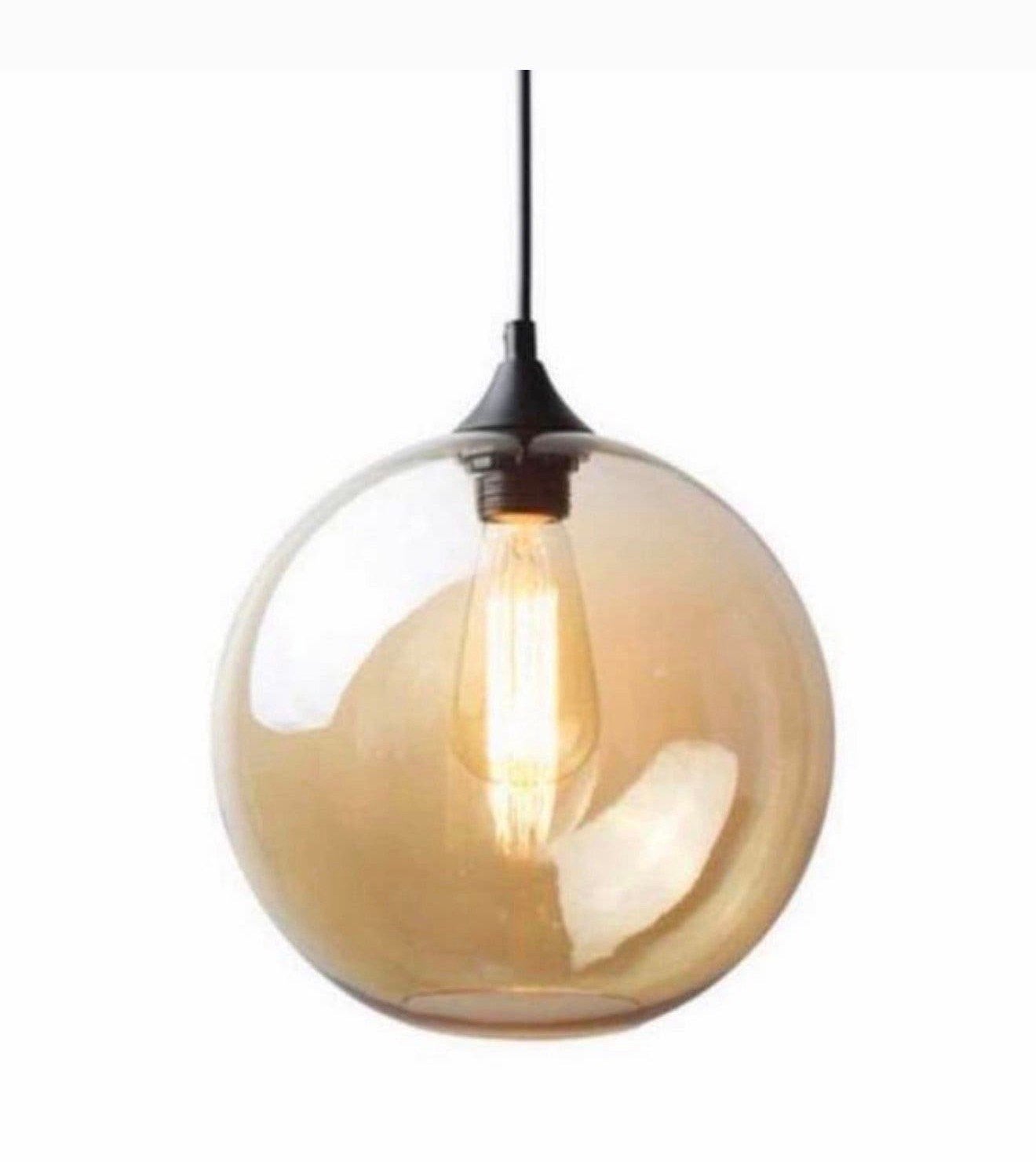 NIEUW Moderne amber kleur glas glazen bolvormige hanglamp, P, Bol, P, P