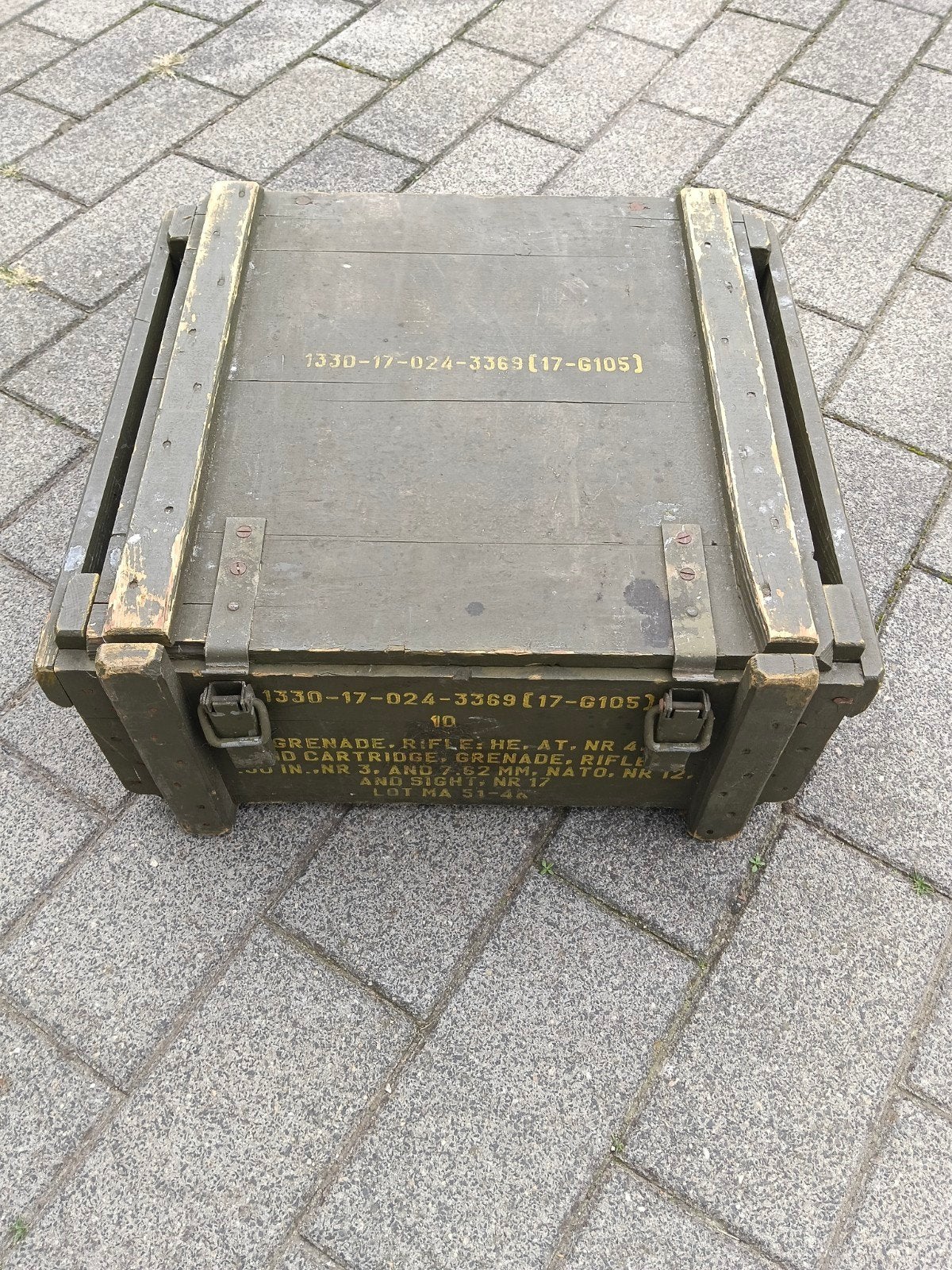 Vintage Legerkist - Munitiekist Hout - Militaria, Ophalen of Verzenden, Landmacht, Overige gebieden, Kist of Geocache