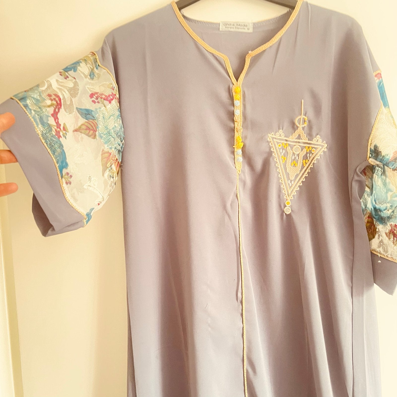 Elegante Kaftan Jurk met Bloemenprint en Borduurwerk, Kinderen en Baby's, Ophalen, Zo goed als nieuw