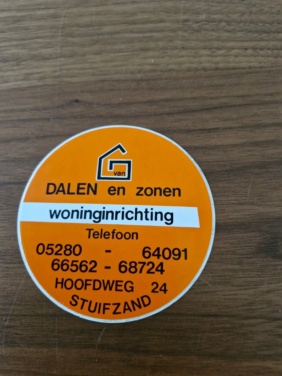 11656 Vintage sticker 'Van Dalen en Zonen Woninginrichting', Verzamelen, Ophalen of Verzenden