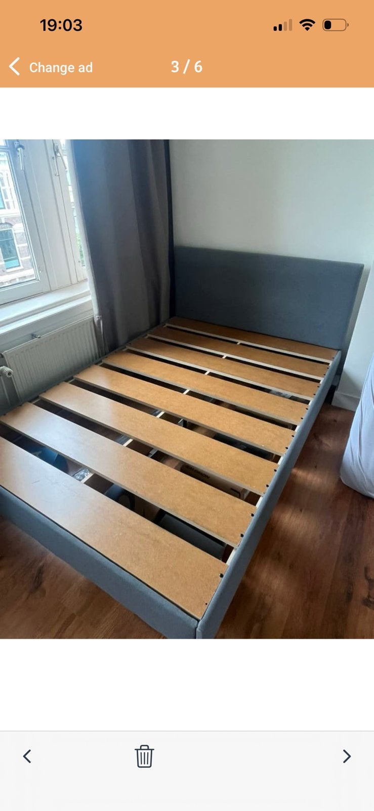 Ikea boxspring Savovik, Ophalen, Tweepersoons, 140 cm, Zo goed als nieuw