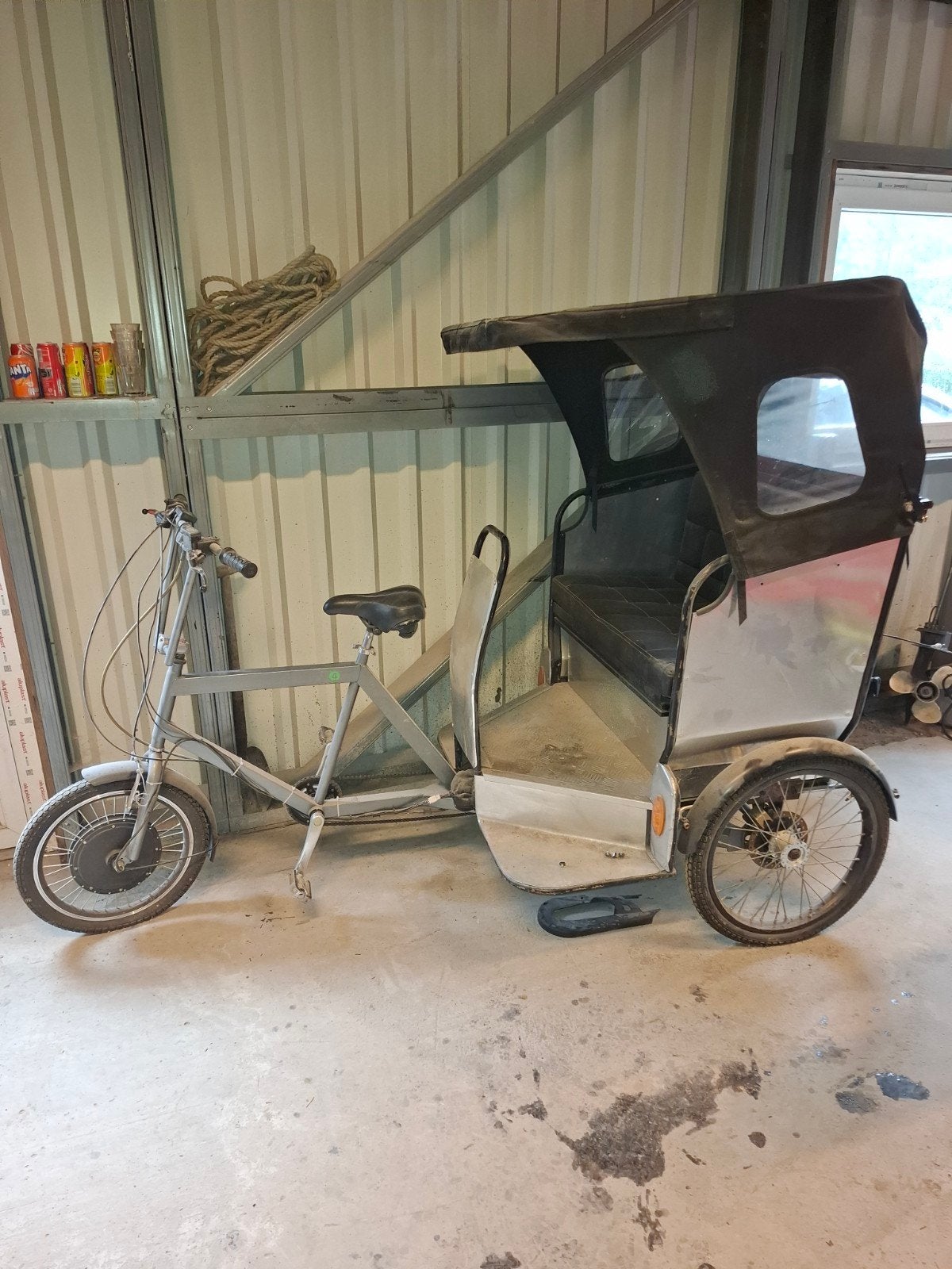 Unieke E Bike  riksja/bakfiets met overkapping, Ophalen of Verzenden, Gebruikt, Velgrem, Onbekend