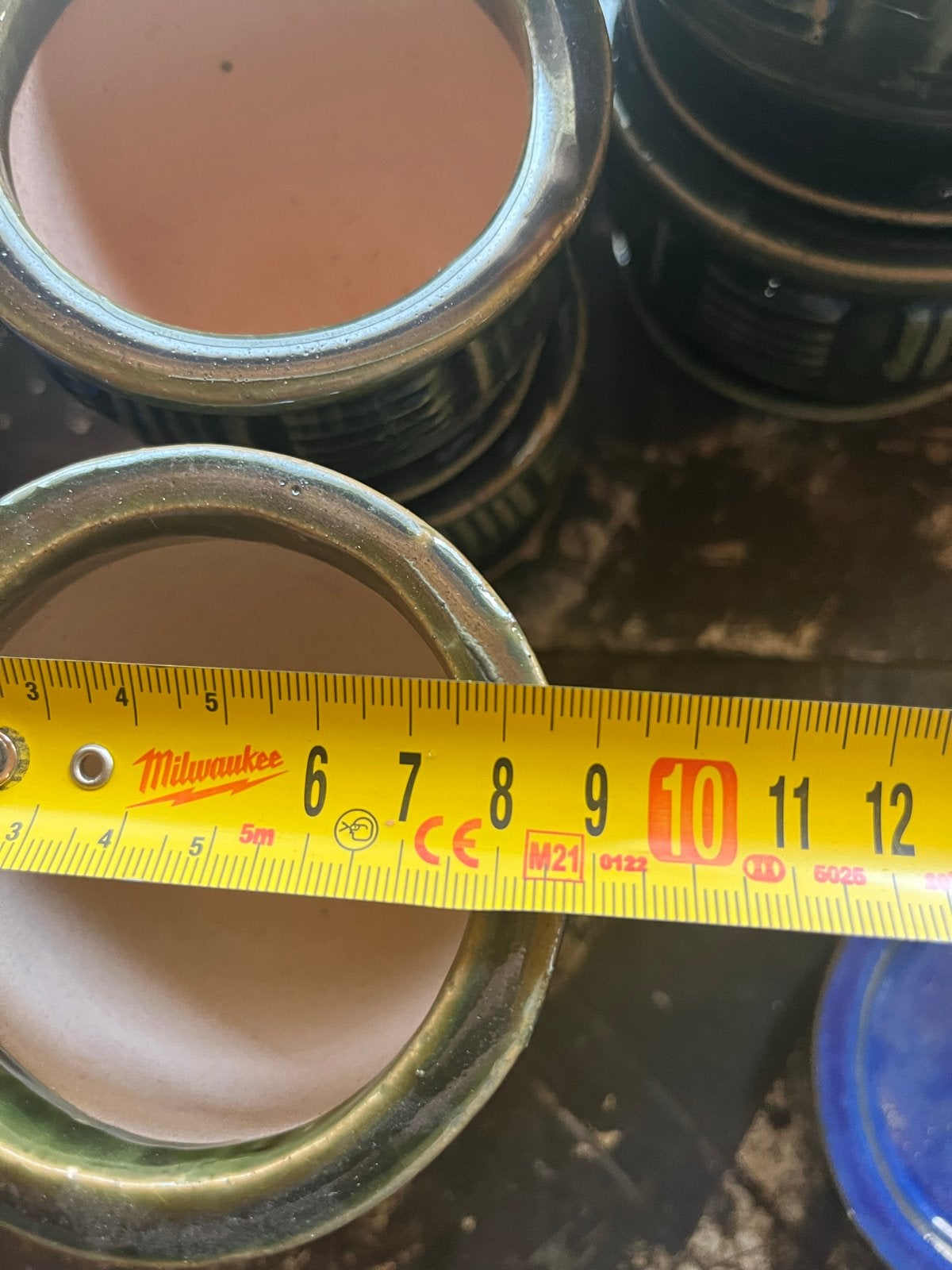 Set van 20 keramische bloempotten met schotel, Ophalen, Rond, Aardewerk, Binnen