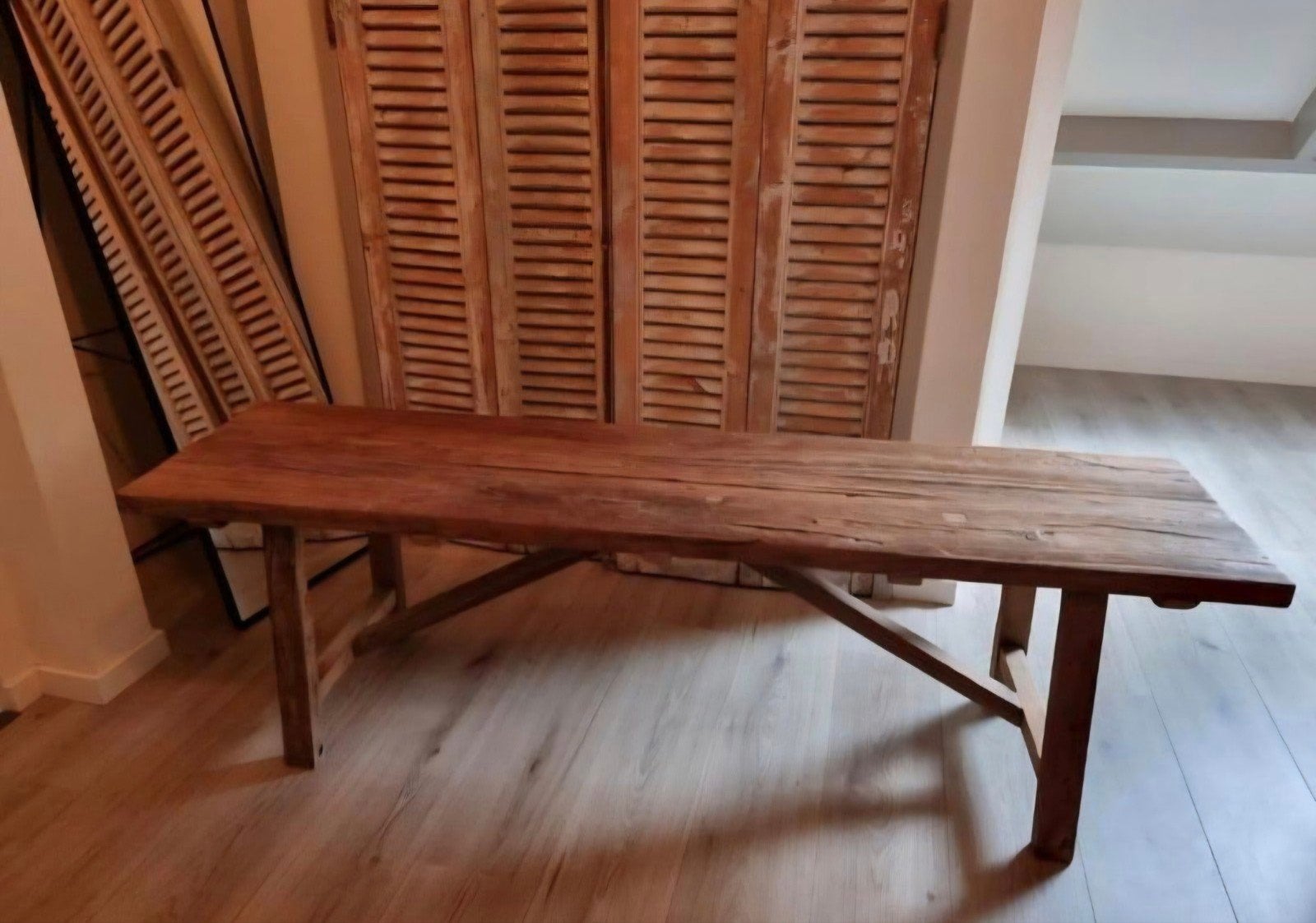 Oud houten bank tafel sidetable landelijk chineesPrachtig ou, Ophalen of Verzenden