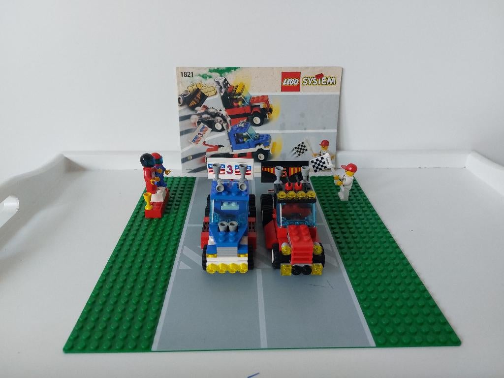 Lego System 1821 Rally Racers, Compleet, Gebruikt, Gebruikte blokjes met nopjes, Lego