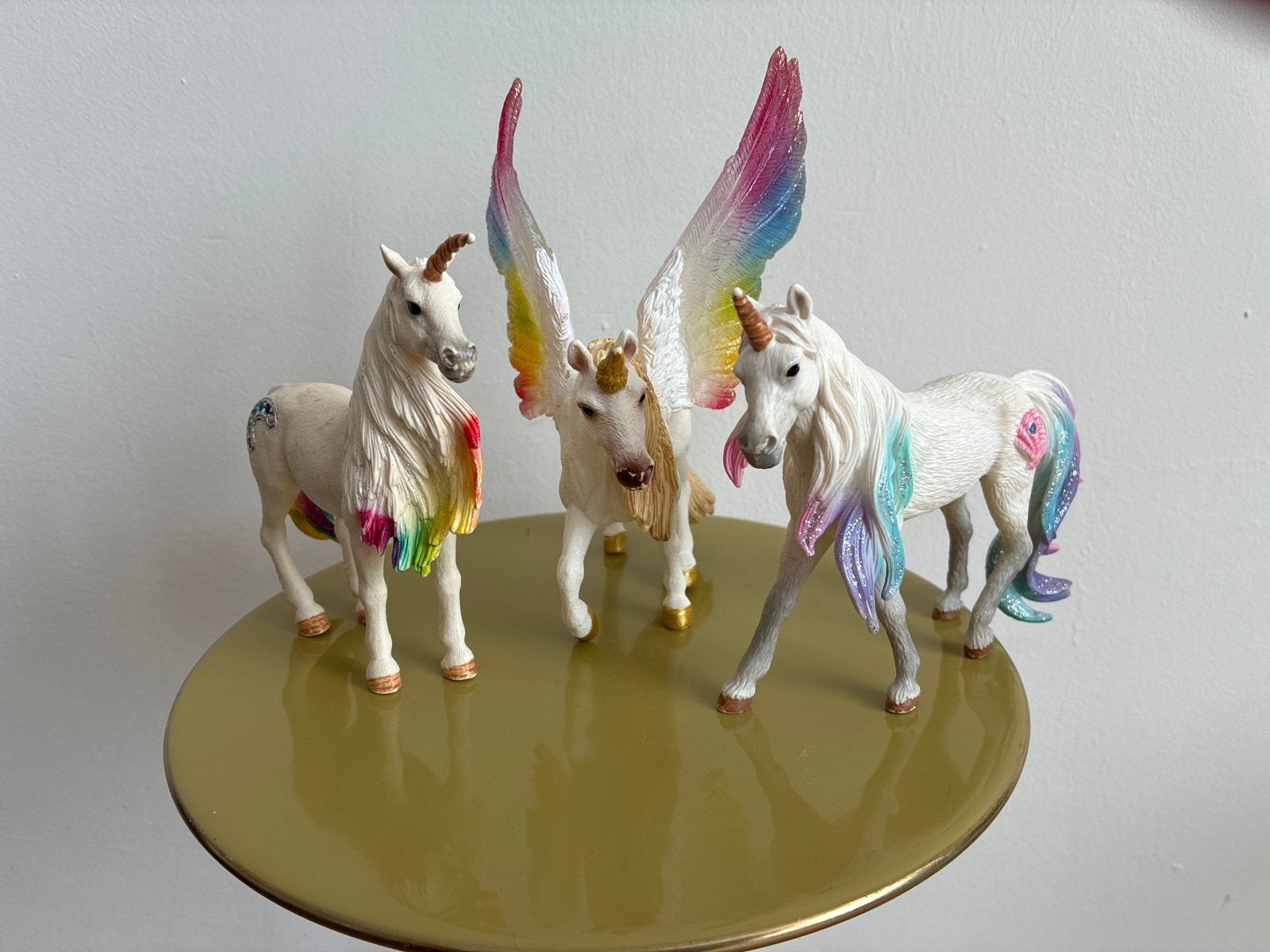 Schleich Eenhoorns - Set van 3 met regenboogdetails, Ophalen of Verzenden, Gebruikt