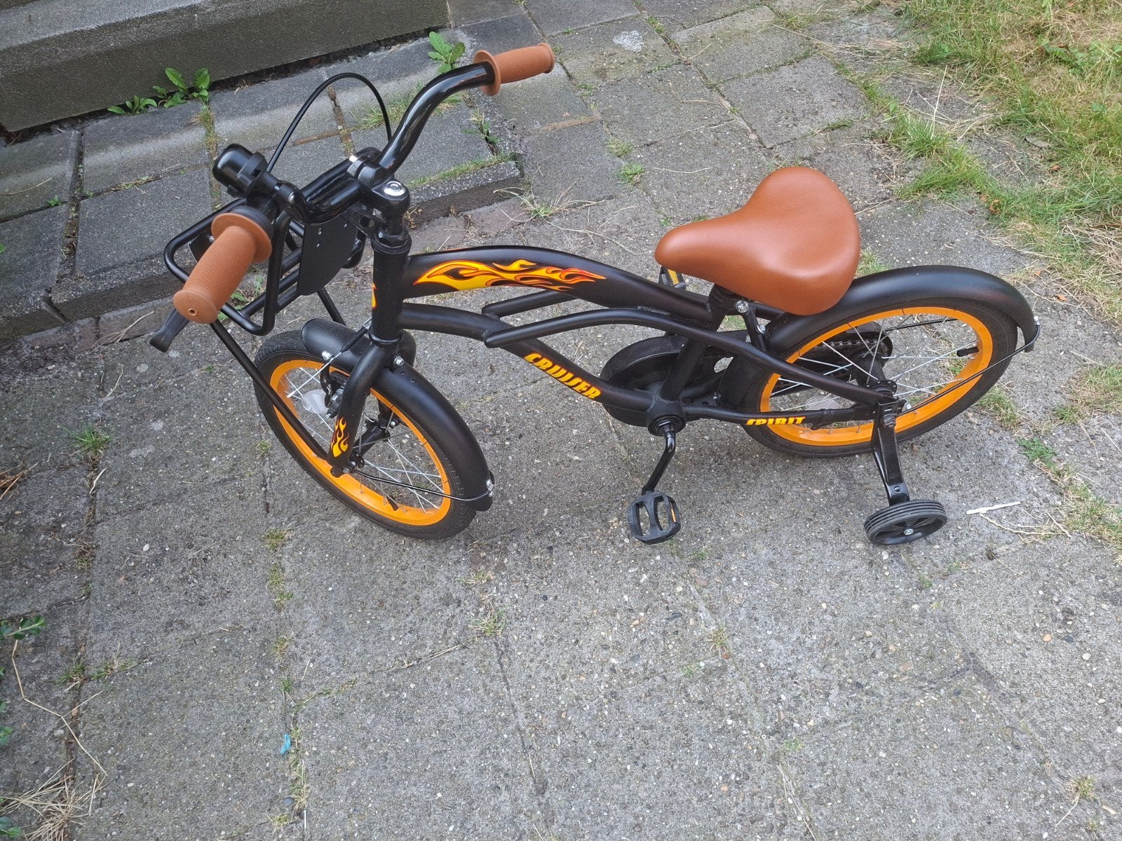 Spirit Cruiser Jongensfiets 16 inch met zijwieltjes, Terugtraprem, Nieuw, Minder dan 49 cm, Ophalen