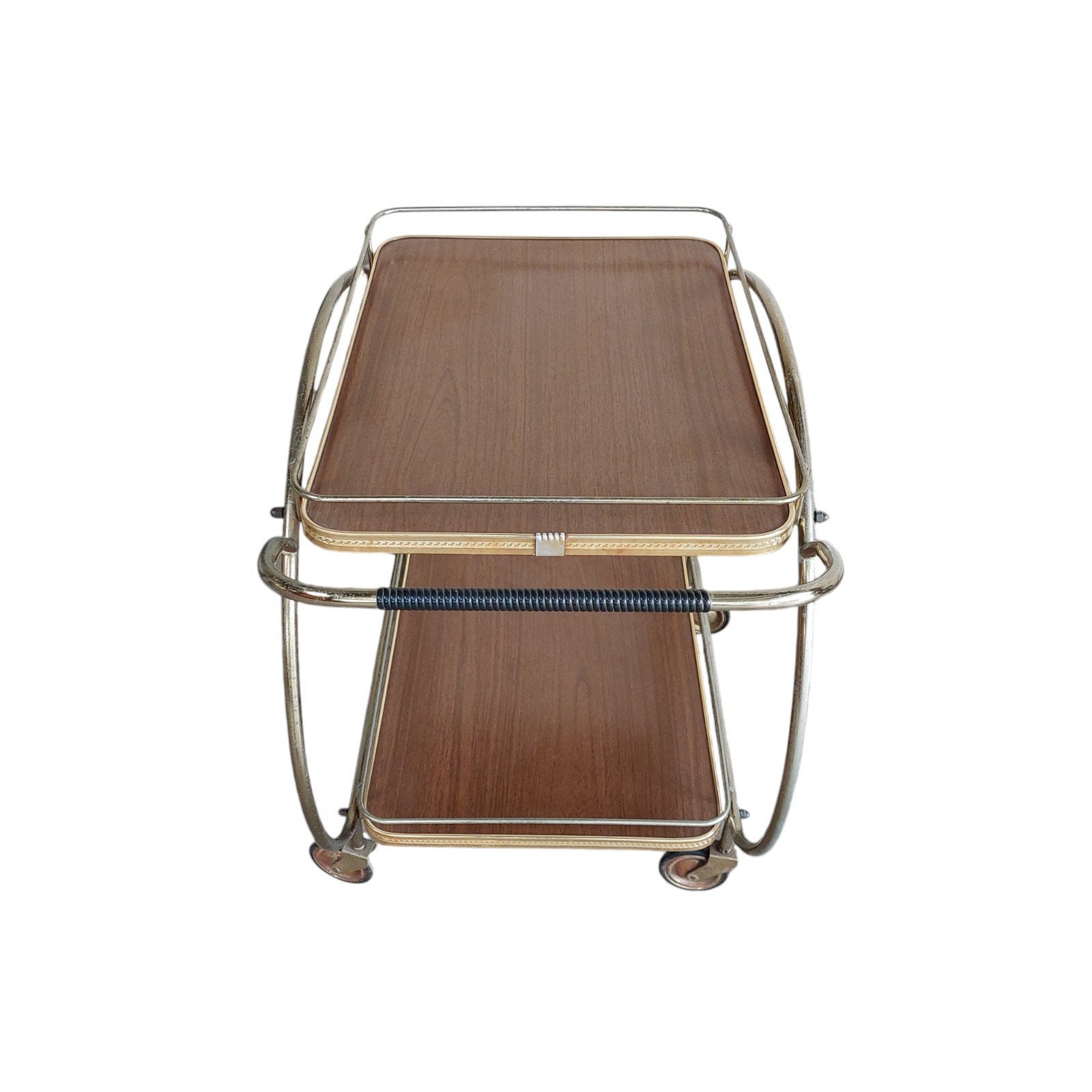 Vintage messing serveerwagen met formica bladen, Ophalen
